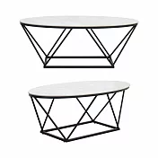 IDEA-輕奢橢圓俐落線條岩板茶几