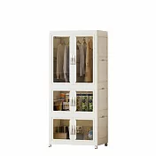 【好氣氛家居】輕奢雙開門磁吸拉門滑輪收納櫃/A款掛桿折疊櫃