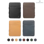 GARZINI 翻轉皮夾/極簡款/壓紋-四色可選(皮夾 錢包 短夾 卡夾 信用卡夾 名片)  藍色