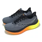 Saucony 慢跑鞋 Triumph 23 男鞋 灰 黃橘 漸層 厚底 反光 運動鞋 索康尼 S2102399 26cm SHADOW/VIZI