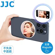 JJC有無吸磁鐵MagSafe皆適的手機化妝鏡子MS-M2 WHITE(直徑5cm平面鏡/厚4mm;附磁吸貼紙)隨身自拍鏡梳妝鏡自拍神器 白色