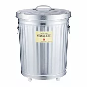 日本渡邊金屬｜OBAKETSU 手工製附輪垃圾桶 33L (送垃圾袋環) 銀色
