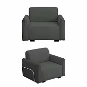 IDEA-療癒系厚吐司短絨編織布單人沙發/兩色可選 灰色