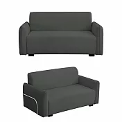 IDEA-療癒系厚吐司短絨編織布雙人沙發/兩色可選 灰色