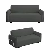 IDEA-療癒系厚吐司短絨編織布三人沙發/兩色可選 灰色