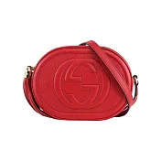 GUCCI SOHO 系列流蘇橢圓造型拉鍊斜背包 (紅色)