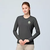 【荒野wildland】女彈性雙色印花圓領長袖機能衣196霧灰色 S 196霧灰色