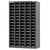 【SHUTER 樹德】五排 75格零件櫃 透明抽/黑抽/組 ST1-575 灰櫃黑抽