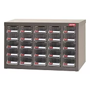 【SHUTER 樹德】五排 25格零件櫃 透明抽/黑抽/組 ST1-525 灰櫃透明抽