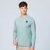 【荒野wildland】男彈性雙色印花圓領長袖機能衣栗松溫泉 S 栗松溫泉