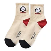 【ONEDER 旺達棉品】史努比中筒襪 Snoopy長襪 台灣製棉襪女襪- 鵝黃 SN-A310