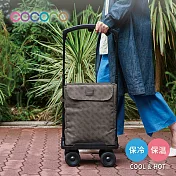 【日本cocoro】Permis 側推型保溫保冷四輪摺疊購物車-19L- 摩卡棕