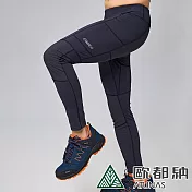 【ATUNAS 歐都納】男款EDGER耐磨壓力褲/登山運動緊身褲A1PAFF04M- M 黑