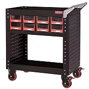 【SHUTER 樹德】零件櫃工具車-已組裝 黑車紅抽 /組 CT-A616 黑車紅抽