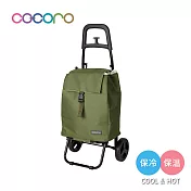 【日本cocoro】PLAIN BASIC 保溫保冷摺疊購物車-25L- 森林綠