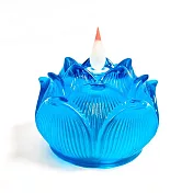 【新韻傳音】立體光充電款圓滿蓮花燈(LED蠟燭 法會供燈 仿真蠟燭 電子心燈 祈願心燈/D382C) 藍色