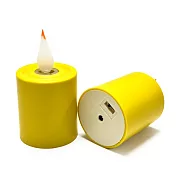 【新韻傳音】立體光充電款光明心燈2入(LED蠟燭 法會供燈 仿真蠟燭 電子心燈 祈願心燈/Y118) 黃色x2