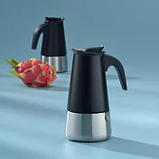 《KELA》Ferrara不鏽鋼摩卡壺(霧黑4杯) | 濃縮咖啡 摩卡咖啡壺