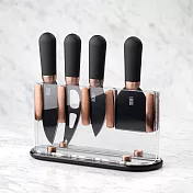 《Taylors Eye Witness》Brooklyn刀座+起司刀叉4件(黑) | 起士叉 乳酪刀 起司刀叉組