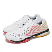 Mizuno 羽球鞋 Wave Claw EL 2 寬楦 男鞋 女鞋 白 橘 室內運動 羽排鞋 美津濃 71GA2583-75 26cm WHITE/ORANGE-BLACK