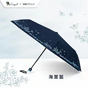 【雙龍牌】蝶舞輕量黑膠自動開收傘防曬自動傘(抗UV防風晴雨傘陽傘折傘B6061I) 海軍藍
