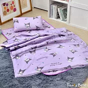 【超值組合】英國Abelia《Sanrio-冰淇淋KUROMI》Q麻吉寶貝乳膠天絲防蹣抗菌三件式睡袋組+舒柔水洗枕