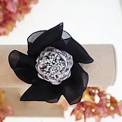 【PinkyPinky Boutique 髮飾】夢幻氣質雪紡花朵髮束 (黑色)