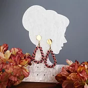 【PinkyPinky Boutique】24K金耳釘 法式配色水滴圈圈 耳環 (芍花粉)