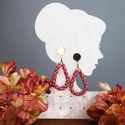 【PinkyPinky Boutique】24K金耳釘 法式配色水滴圈圈 耳環 (櫻草黃)