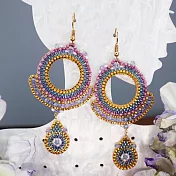 【PinkyPinky Boutique】絕美24k金珠珠 波希米亞風圈圈大耳環  (紫瀲)