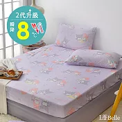 【超值組合】義大利La Belle《Sanrio-My Melody & KUROMI白粉天使》雙人超COOL超涼感床包枕套組+舒柔水洗枕