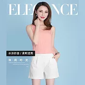【BJ COLLECTION】日系冰絲瞬涼透氣顯瘦短褲 BJC40024(2色) FREE 白色