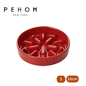 【PEHOM】寵物慢食陶瓷碗 光系列16cm 紅色