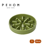 【PEHOM】寵物慢食陶瓷碗 光系列16cm 綠色
