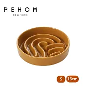 【PEHOM】寵物慢食陶瓷碗 浪系列16cm 橙橘