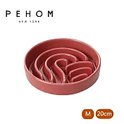 【PEHOM】寵物慢食陶瓷碗 浪系列20cm 粉紅