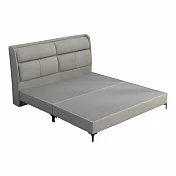 IDEA-米森質感貓抓皮5尺標準雙人床架二件組(床頭片+床底) 淺灰色款