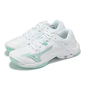 Mizuno 排球鞋 Wave Lightning Z8 女鞋 男鞋 白 綠 避震 室內運動 羽排鞋 美津濃 V1GC2400-45 23.5cm WHITE/GREEN
