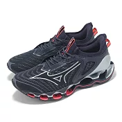 Mizuno 慢跑鞋 Wave Prophecy 14 男鞋 藍 銀 回彈 簍空 運動鞋 美津濃 J1GC2551-82 25cm NAVY/SILVER
