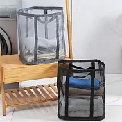 【E.dot】超值2入組可壁掛多用途網紗透氣收納籃 (玩具/玩偶/髒衣收納籃) 灰色