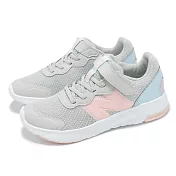 New Balance NB 慢跑鞋 578 V1 寬楦 中童 小朋友 灰 粉紅 魔鬼氈 運動鞋 NB PT578AC-W 19cm GREY/PINK