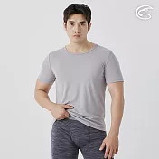 ADISI 男排汗抑菌圓領短袖內衣 AUL2511046 (M-2XL) 淺灰 M 淺灰