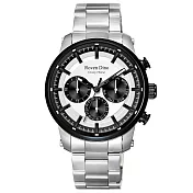 Roven Dino羅梵迪諾 金牌特務三眼時尚腕錶-銀X黑框
