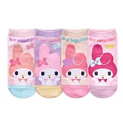 【ONEDER 旺達棉品】三麗鷗美樂蒂直版襪 My Melody台灣製棉襪 親子襪- (15-22)顏色隨機-MM-A542