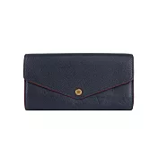 LV Monogram 壓印SARAH發財長夾_展示品 (海軍藍/紅色)