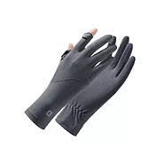 【Amiss】涼感2.0加長防曬翻指手套2入組(加長防曬手套 抗UV 冰涼感 可觸控翻指手套/FA01) 深灰色