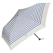 【官方直營】日本Wpc.簡約法式條紋手動大傘面115g輕量晴雨兩用折傘 藍色