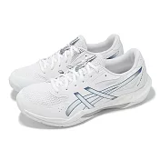 Asics 排球鞋 GEL-Rocket 12 2E 寬楦 男鞋 女鞋 白 藍 羽排鞋 室內運動 緩震 亞瑟士 1073A087100