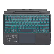 日本品牌IS愛思 沫石 Surface Pro 8/9/10/11 七彩背光輕薄藍牙鍵盤 黑