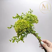 【Floral M】居家裝飾自然翠綠小米果仿真花花材（3入組）